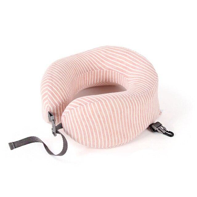 Coussin de Voyage Confort à Rayures | CushiRayures Rose