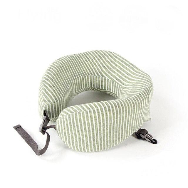 Coussin de Voyage Confort à Rayures | CushiRayures Vert