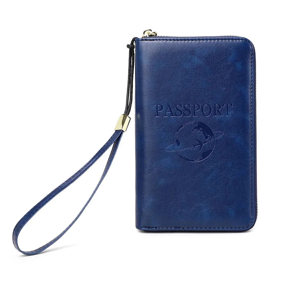 Portefeuille Pochette Passeport Voyage | TriPorté Bleu Marine