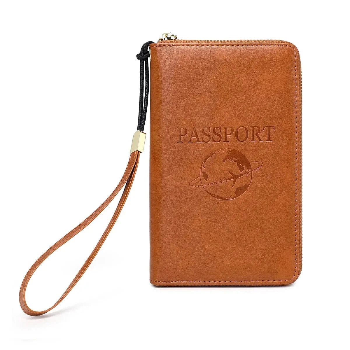 Portefeuille Pochette Passeport Voyage | TriPorté Marron