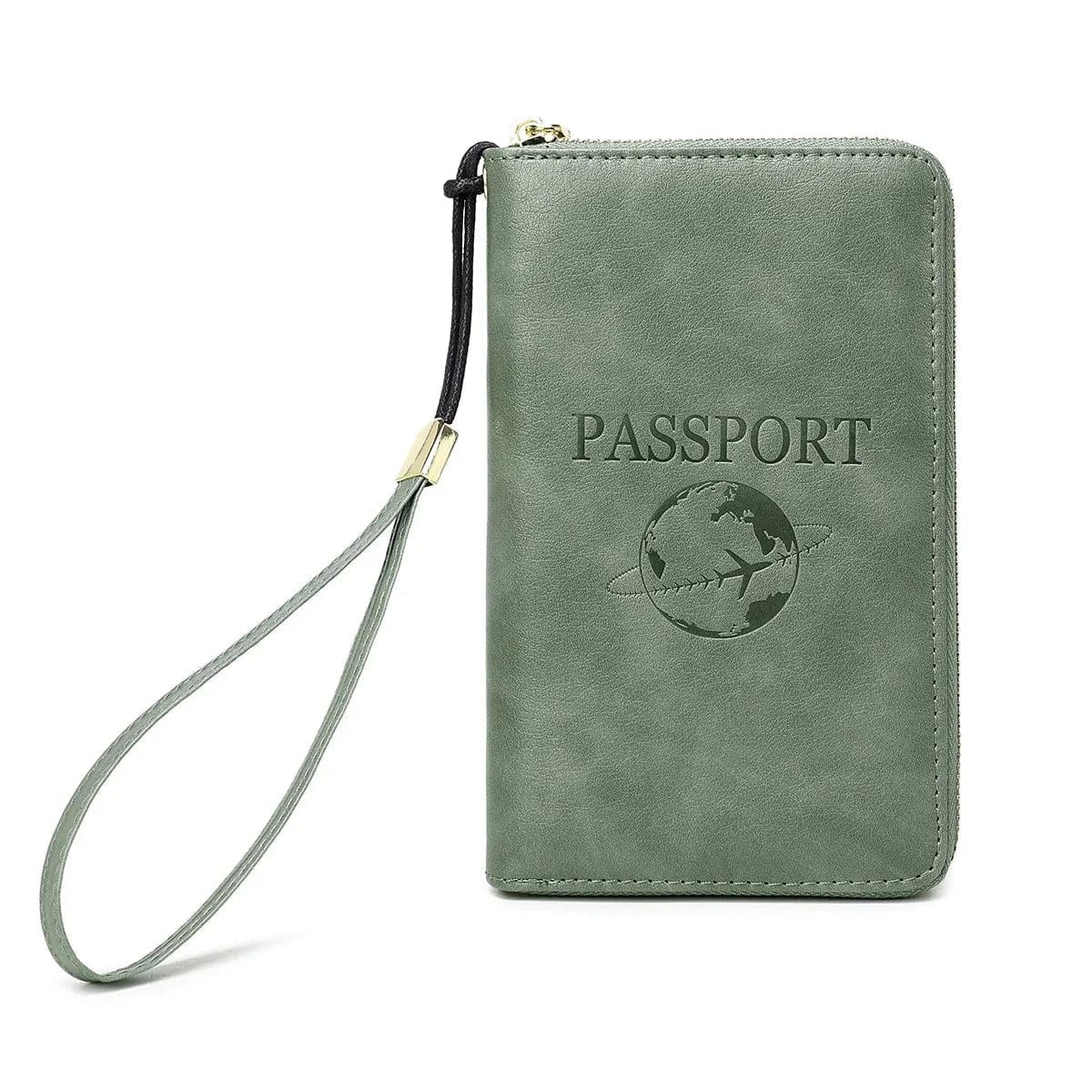 Portefeuille Pochette Passeport Voyage | TriPorté Vert