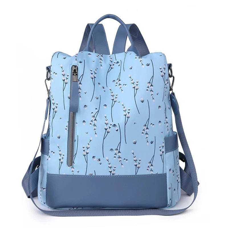 Sac à Dos Antivol Femme Fleuri | BlossomSafe Bleu Ciel