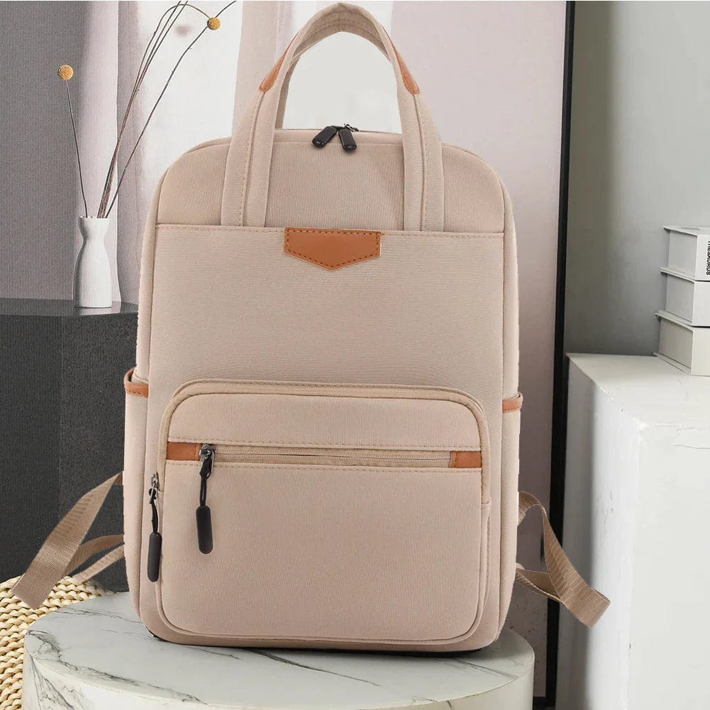 Sac à Dos Ordinateur Femme Élégant (16 Pouces) | FemmeChic Beige