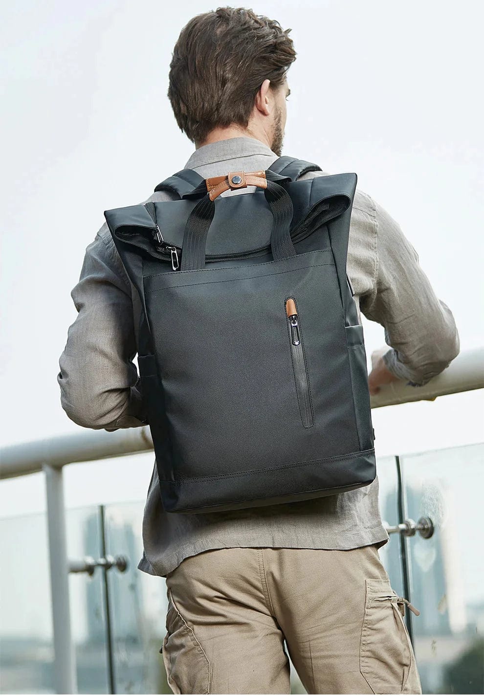 Sac à Dos Roll Top Imperméable USB | TechRider