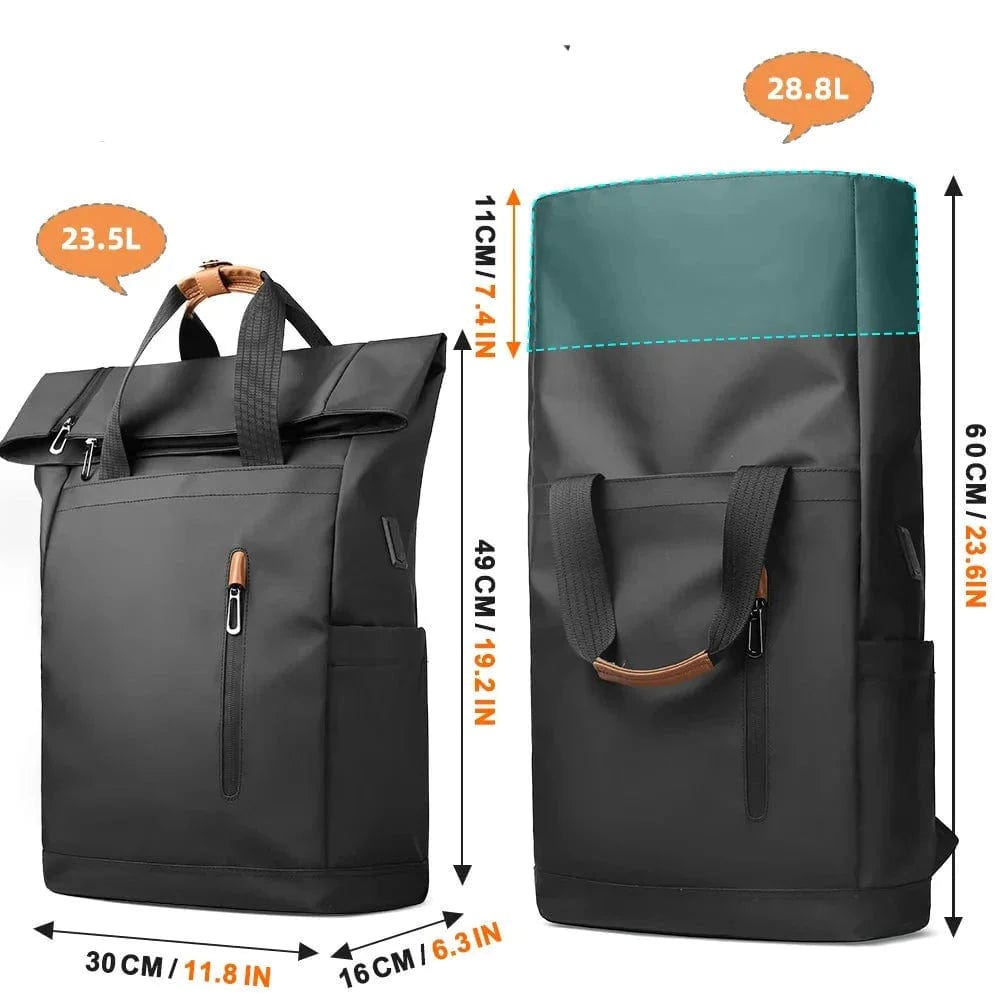 Sac à Dos Roll Top Imperméable USB | TechRider