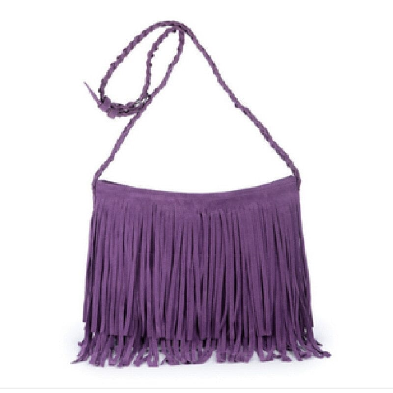 Sac Bandoulière Voyage Femme | Fringe Boho Violet