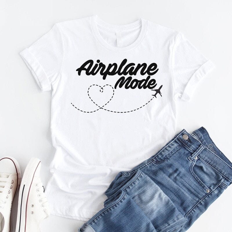 T-Shirt Voyage Avion Femme | FlyChic Blanc / S