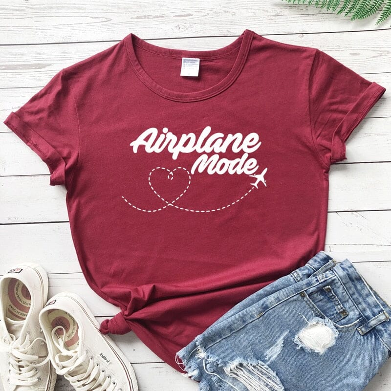 T-Shirt Voyage Avion Femme | FlyChic Bordeaux / S