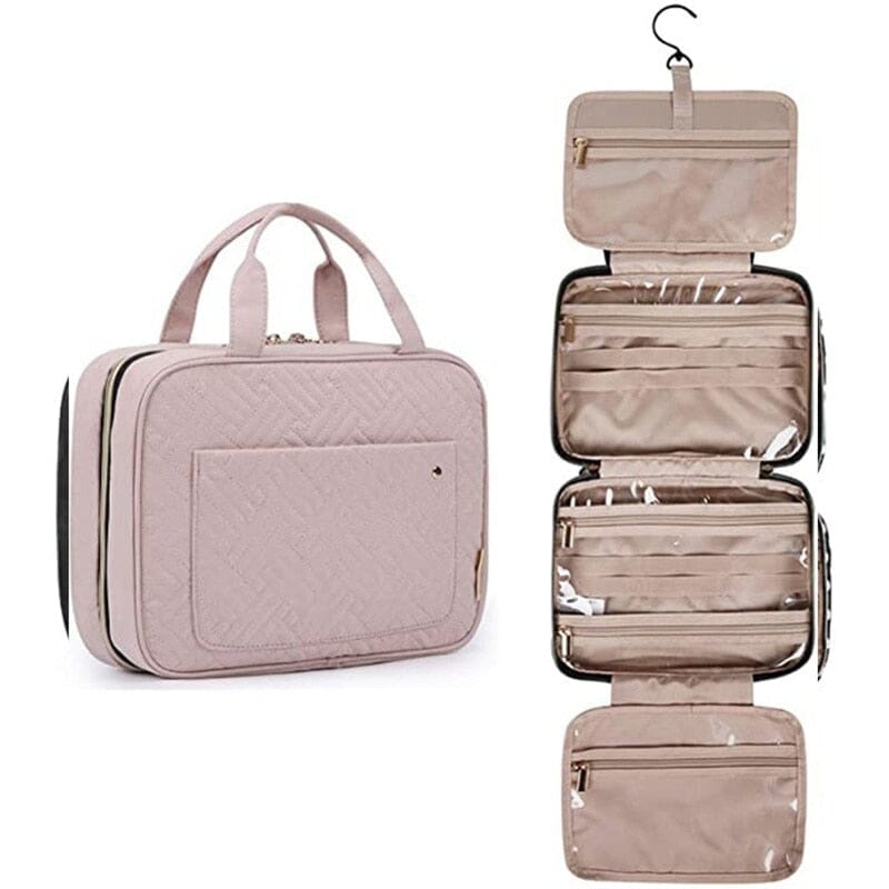 Trousse de Toilette de Voyage Femme à Suspendre | ColoréLux Rose