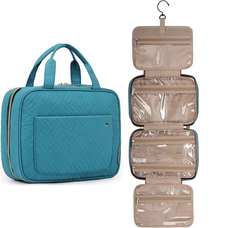 Trousse de Toilette de Voyage Femme à Suspendre | ColoréLux Turquoise