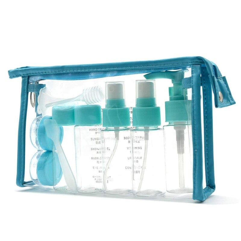 Trousse de Toilette Transparente | FlightKit Bleu