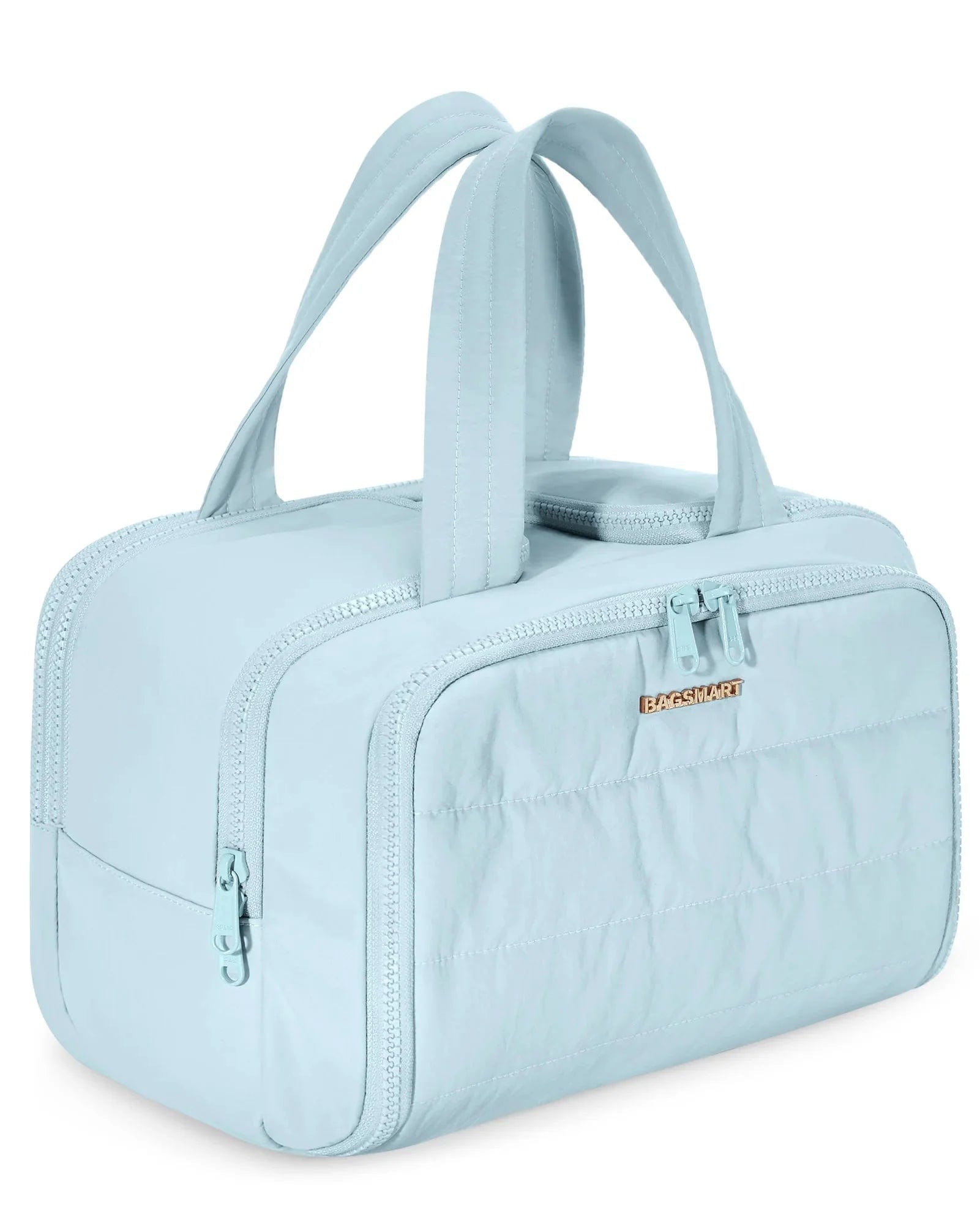 Trousse de Toilette XXL Femme Matelassée | GlamPochette Bleu Ciel