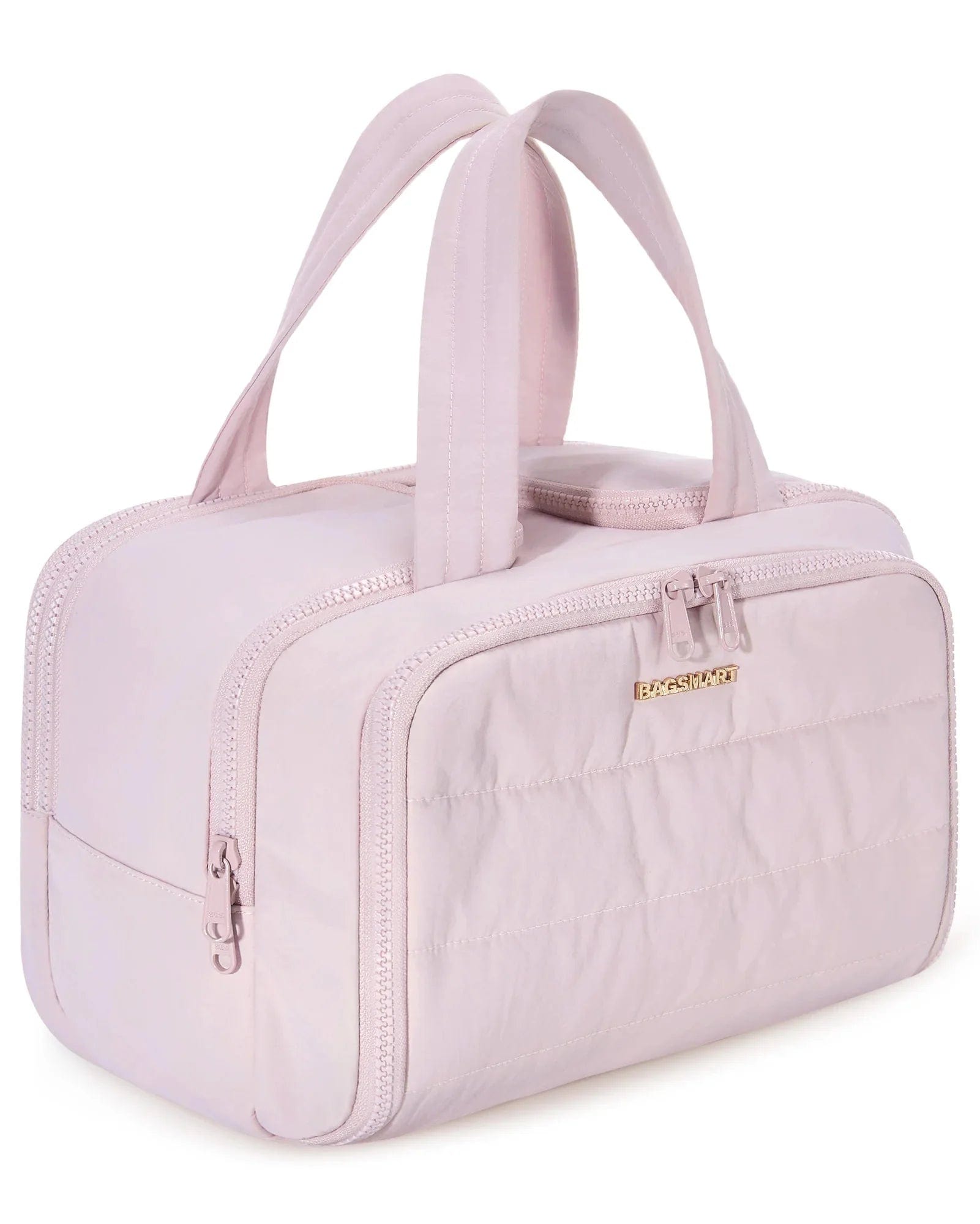 Trousse de Toilette XXL Femme Matelassée | GlamPochette Rose Clair